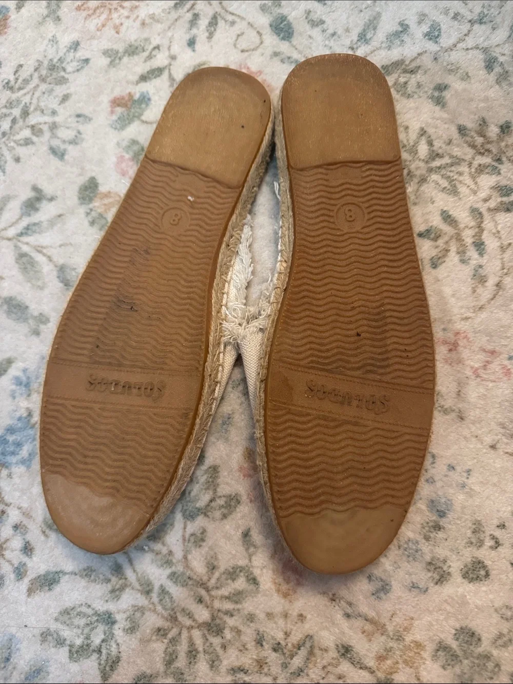 Soludos Beige Canvas Frayed Espadrille Slip-On Mules